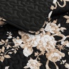 image:imageAndency Quilt King Size Black Flower Bedspread King Size 3 Pieces Soft Bedding Set Lightweight Coverlet Set for All Season with 2 Pillowcases 106x96Black