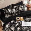 image:imageAndency Quilt King Size Black Flower Bedspread King Size 3 Pieces Soft Bedding Set Lightweight Coverlet Set for All Season with 2 Pillowcases 106x96Black