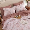 image:imageAndency Quilt King Size Black Flower Bedspread King Size 3 Pieces Soft Bedding Set Lightweight Coverlet Set for All Season with 2 Pillowcases 106x96Misty Pink