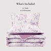 image:imageAndency Quilt King Size Black Flower Bedspread King Size 3 Pieces Soft Bedding Set Lightweight Coverlet Set for All Season with 2 Pillowcases 106x96White  Purple