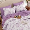 image:imageAndency Quilt King Size Black Flower Bedspread King Size 3 Pieces Soft Bedding Set Lightweight Coverlet Set for All Season with 2 Pillowcases 106x96White  Purple