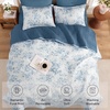 image:imageAndency Quilt King Size Black Flower Bedspread King Size 3 Pieces Soft Bedding Set Lightweight Coverlet Set for All Season with 2 Pillowcases 106x96White  Blue