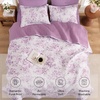 image:imageAndency Quilt King Size Black Flower Bedspread King Size 3 Pieces Soft Bedding Set Lightweight Coverlet Set for All Season with 2 Pillowcases 106x96White  Purple