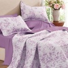image:imageAndency Quilt King Size Black Flower Bedspread King Size 3 Pieces Soft Bedding Set Lightweight Coverlet Set for All Season with 2 Pillowcases 106x96White  Purple