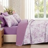 image:imageAndency Quilt King Size Black Flower Bedspread King Size 3 Pieces Soft Bedding Set Lightweight Coverlet Set for All Season with 2 Pillowcases 106x96White  Purple