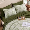 image:imageAndency Quilt King Size Black Flower Bedspread King Size 3 Pieces Soft Bedding Set Lightweight Coverlet Set for All Season with 2 Pillowcases 106x96White  Green