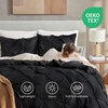 image:imageAndency TwinXL Pinch Pleat Comforter Set 68x923 Piece Lightweight Pintuck Bedding Comforters amp Sets Fluffy Down Alternative Comforter with 2 Pillow Shams for All SeasonWhiteBlack
