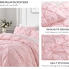 image:imageAndency TwinXL Pinch Pleat Comforter Set 68x923 Piece Lightweight Pintuck Bedding Comforters amp Sets Fluffy Down Alternative Comforter with 2 Pillow Shams for All SeasonWhitePink