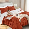 image:imageAndency TwinXL Pinch Pleat Comforter Set 68x923 Piece Lightweight Pintuck Bedding Comforters amp Sets Fluffy Down Alternative Comforter with 2 Pillow Shams for All SeasonWhiteTerracotta
