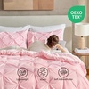 image:imageAndency TwinXL Pinch Pleat Comforter Set 68x923 Piece Lightweight Pintuck Bedding Comforters amp Sets Fluffy Down Alternative Comforter with 2 Pillow Shams for All SeasonWhitePink