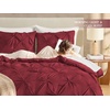 image:imageAndency TwinXL Pinch Pleat Comforter Set 68x923 Piece Lightweight Pintuck Bedding Comforters amp Sets Fluffy Down Alternative Comforter with 2 Pillow Shams for All SeasonWhiteBurgundy