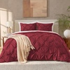image:imageAndency TwinXL Pinch Pleat Comforter Set 68x923 Piece Lightweight Pintuck Bedding Comforters amp Sets Fluffy Down Alternative Comforter with 2 Pillow Shams for All SeasonWhiteBurgundy