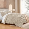 image:imageAndency TwinXL Pinch Pleat Comforter Set 68x923 Piece Lightweight Pintuck Bedding Comforters amp Sets Fluffy Down Alternative Comforter with 2 Pillow Shams for All SeasonWhiteKhaki