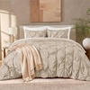image:imageAndency TwinXL Pinch Pleat Comforter Set 68x923 Piece Lightweight Pintuck Bedding Comforters amp Sets Fluffy Down Alternative Comforter with 2 Pillow Shams for All SeasonWhiteKhaki
