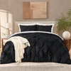 image:imageAndency TwinXL Pinch Pleat Comforter Set 68x923 Piece Lightweight Pintuck Bedding Comforters amp Sets Fluffy Down Alternative Comforter with 2 Pillow Shams for All SeasonWhiteBlack