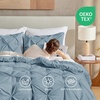 image:imageAndency TwinXL Pinch Pleat Comforter Set 68x923 Piece Lightweight Pintuck Bedding Comforters amp Sets Fluffy Down Alternative Comforter with 2 Pillow Shams for All SeasonWhiteGrayish Blue