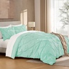 image:imageAndency TwinXL Pinch Pleat Comforter Set 68x923 Piece Lightweight Pintuck Bedding Comforters amp Sets Fluffy Down Alternative Comforter with 2 Pillow Shams for All SeasonWhiteMint Green