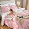 image:imageAndency TwinXL Pinch Pleat Comforter Set 68x923 Piece Lightweight Pintuck Bedding Comforters amp Sets Fluffy Down Alternative Comforter with 2 Pillow Shams for All SeasonWhitePink