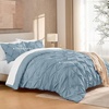 image:imageAndency TwinXL Pinch Pleat Comforter Set 68x923 Piece Lightweight Pintuck Bedding Comforters amp Sets Fluffy Down Alternative Comforter with 2 Pillow Shams for All SeasonWhiteGrayish Blue