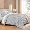 image:imageAndency TwinXL Pinch Pleat Comforter Set 68x923 Piece Lightweight Pintuck Bedding Comforters amp Sets Fluffy Down Alternative Comforter with 2 Pillow Shams for All SeasonWhiteLight Gray