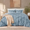 image:imageAndency TwinXL Pinch Pleat Comforter Set 68x923 Piece Lightweight Pintuck Bedding Comforters amp Sets Fluffy Down Alternative Comforter with 2 Pillow Shams for All SeasonWhiteGrayish Blue