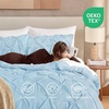 image:imageAndency TwinXL Pinch Pleat Comforter Set 68x923 Piece Lightweight Pintuck Bedding Comforters amp Sets Fluffy Down Alternative Comforter with 2 Pillow Shams for All SeasonWhiteLight Blue