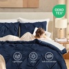 image:imageAndency TwinXL Pinch Pleat Comforter Set 68x923 Piece Lightweight Pintuck Bedding Comforters amp Sets Fluffy Down Alternative Comforter with 2 Pillow Shams for All SeasonWhiteNavy Blue
