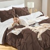image:imageAndency TwinXL Pinch Pleat Comforter Set 68x923 Piece Lightweight Pintuck Bedding Comforters amp Sets Fluffy Down Alternative Comforter with 2 Pillow Shams for All SeasonWhiteBrown