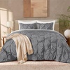 image:imageAndency TwinXL Pinch Pleat Comforter Set 68x923 Piece Lightweight Pintuck Bedding Comforters amp Sets Fluffy Down Alternative Comforter with 2 Pillow Shams for All SeasonWhiteMedium Gray
