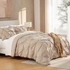 image:imageAndency TwinXL Pinch Pleat Comforter Set 68x923 Piece Lightweight Pintuck Bedding Comforters amp Sets Fluffy Down Alternative Comforter with 2 Pillow Shams for All SeasonWhiteWheat