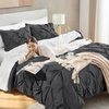 image:imageAndency TwinXL Pinch Pleat Comforter Set 68x923 Piece Lightweight Pintuck Bedding Comforters amp Sets Fluffy Down Alternative Comforter with 2 Pillow Shams for All SeasonWhiteDark Gray