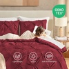 image:imageAndency TwinXL Pinch Pleat Comforter Set 68x923 Piece Lightweight Pintuck Bedding Comforters amp Sets Fluffy Down Alternative Comforter with 2 Pillow Shams for All SeasonWhiteBurgundy