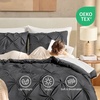 image:imageAndency TwinXL Pinch Pleat Comforter Set 68x923 Piece Lightweight Pintuck Bedding Comforters amp Sets Fluffy Down Alternative Comforter with 2 Pillow Shams for All SeasonWhiteDark Gray
