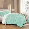 image:imageAndency TwinXL Pinch Pleat Comforter Set 68x923 Piece Lightweight Pintuck Bedding Comforters amp Sets Fluffy Down Alternative Comforter with 2 Pillow Shams for All SeasonWhiteMint Green