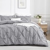 image:imageAndency TwinXL Pinch Pleat Comforter Set 68x923 Piece Lightweight Pintuck Bedding Comforters amp Sets Fluffy Down Alternative Comforter with 2 Pillow Shams for All SeasonWhiteSilver Gray