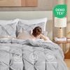 image:imageAndency TwinXL Pinch Pleat Comforter Set 68x923 Piece Lightweight Pintuck Bedding Comforters amp Sets Fluffy Down Alternative Comforter with 2 Pillow Shams for All SeasonWhiteLight Gray