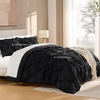 image:imageAndency TwinXL Pinch Pleat Comforter Set 68x923 Piece Lightweight Pintuck Bedding Comforters amp Sets Fluffy Down Alternative Comforter with 2 Pillow Shams for All SeasonWhiteBlack