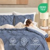 image:imageAndency TwinXL Pinch Pleat Comforter Set 68x923 Piece Lightweight Pintuck Bedding Comforters amp Sets Fluffy Down Alternative Comforter with 2 Pillow Shams for All SeasonWhiteDark Blue Grey