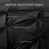image:imageAndency TwinXL Pinch Pleat Comforter Set 68x923 Piece Lightweight Pintuck Bedding Comforters amp Sets Fluffy Down Alternative Comforter with 2 Pillow Shams for All SeasonWhiteBlack