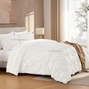 image:imageAndency TwinXL Pinch Pleat Comforter Set 68x923 Piece Lightweight Pintuck Bedding Comforters amp Sets Fluffy Down Alternative Comforter with 2 Pillow Shams for All SeasonWhiteIvory
