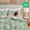 image:imageAndency TwinXL Pinch Pleat Comforter Set 68x923 Piece Lightweight Pintuck Bedding Comforters amp Sets Fluffy Down Alternative Comforter with 2 Pillow Shams for All SeasonWhiteSage Green
