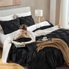 image:imageAndency TwinXL Pinch Pleat Comforter Set 68x923 Piece Lightweight Pintuck Bedding Comforters amp Sets Fluffy Down Alternative Comforter with 2 Pillow Shams for All SeasonWhiteBlack