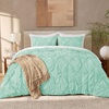 image:imageAndency TwinXL Pinch Pleat Comforter Set 68x923 Piece Lightweight Pintuck Bedding Comforters amp Sets Fluffy Down Alternative Comforter with 2 Pillow Shams for All SeasonWhiteMint Green