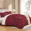 image:imageAndency TwinXL Pinch Pleat Comforter Set 68x923 Piece Lightweight Pintuck Bedding Comforters amp Sets Fluffy Down Alternative Comforter with 2 Pillow Shams for All SeasonWhiteBurgundy