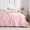 image:imageAndency TwinXL Pinch Pleat Comforter Set 68x923 Piece Lightweight Pintuck Bedding Comforters amp Sets Fluffy Down Alternative Comforter with 2 Pillow Shams for All SeasonWhitePink