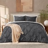 image:imageAndency TwinXL Pinch Pleat Comforter Set 68x923 Piece Lightweight Pintuck Bedding Comforters amp Sets Fluffy Down Alternative Comforter with 2 Pillow Shams for All SeasonWhiteDark Gray