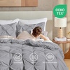 image:imageAndency TwinXL Pinch Pleat Comforter Set 68x923 Piece Lightweight Pintuck Bedding Comforters amp Sets Fluffy Down Alternative Comforter with 2 Pillow Shams for All SeasonWhiteSilver Gray