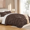 image:imageAndency TwinXL Pinch Pleat Comforter Set 68x923 Piece Lightweight Pintuck Bedding Comforters amp Sets Fluffy Down Alternative Comforter with 2 Pillow Shams for All SeasonWhiteBrown