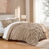 image:imageAndency TwinXL Pinch Pleat Comforter Set 68x923 Piece Lightweight Pintuck Bedding Comforters amp Sets Fluffy Down Alternative Comforter with 2 Pillow Shams for All SeasonWhiteTaupe