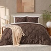 image:imageAndency TwinXL Pinch Pleat Comforter Set 68x923 Piece Lightweight Pintuck Bedding Comforters amp Sets Fluffy Down Alternative Comforter with 2 Pillow Shams for All SeasonWhiteBrown